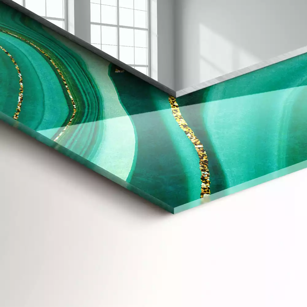 Specchio rettangolare decoro Trama verde astratta