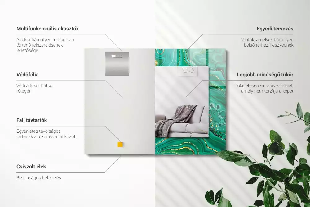 Specchio rettangolare decoro Trama verde astratta