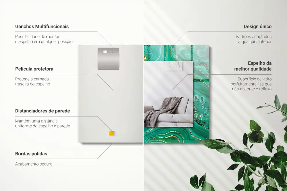 Specchio rettangolare decoro Trama verde astratta