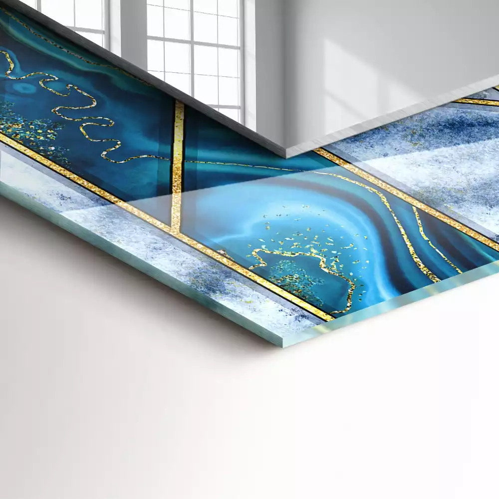 Specchio rettangolare stampato Mosaico geometrico astratto