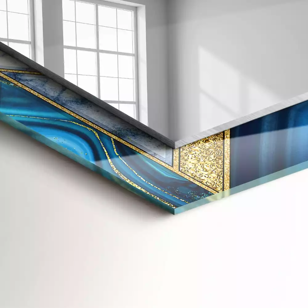 Specchio rettangolare stampato Mosaico geometrico astratto