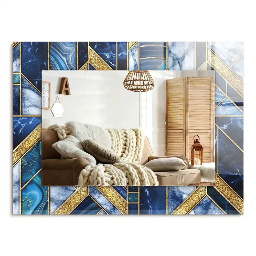 Specchio rettangolare stampato Mosaico geometrico astratto