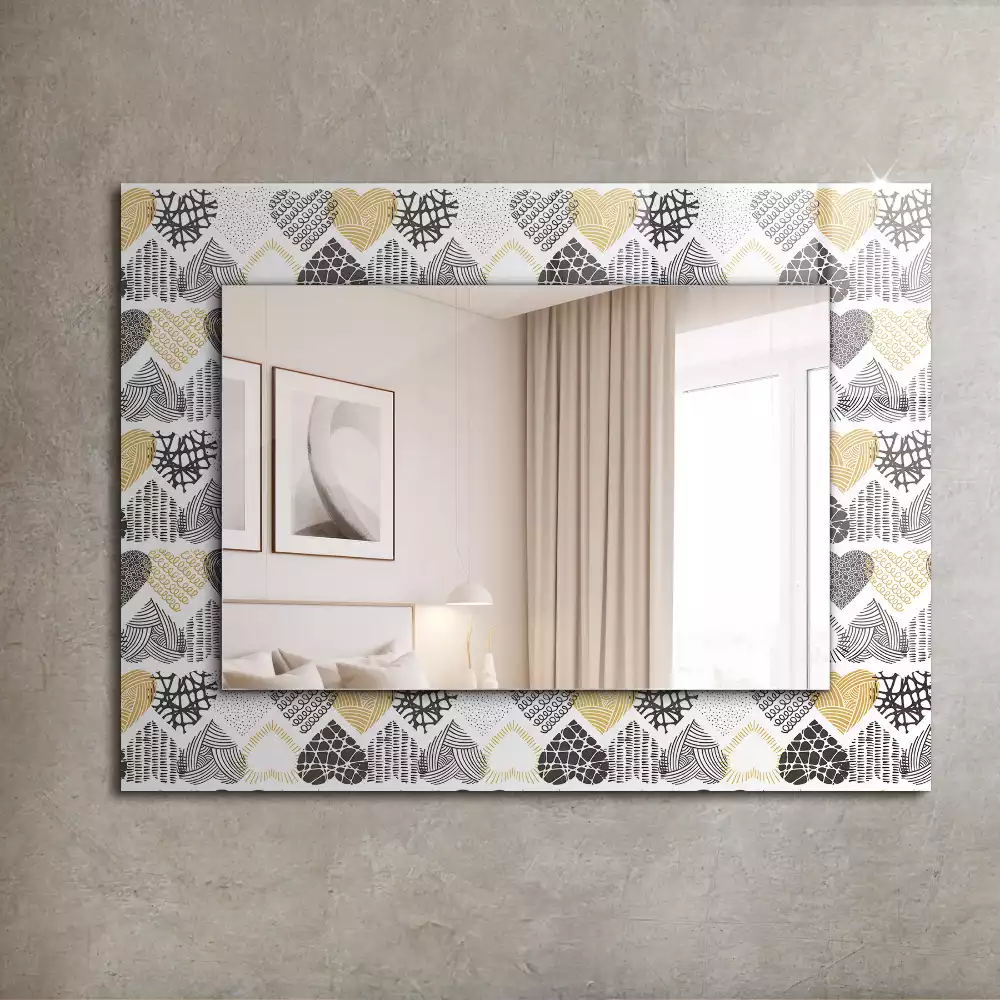 Specchio rettangolare decoro Cuori colorati