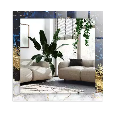 Specchio rettangolare stampato Astrazione del marmo