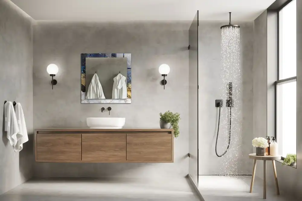 Specchio rettangolare stampato Astrazione del marmo