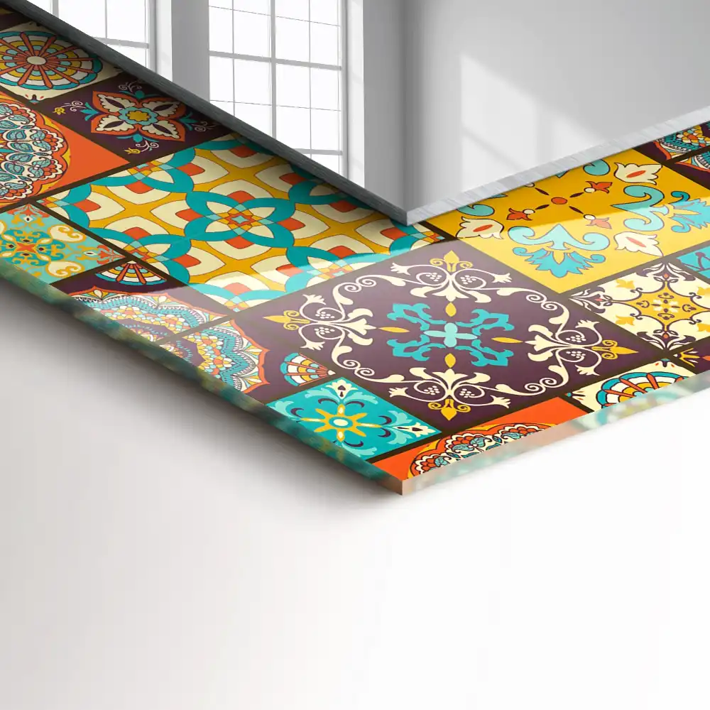 Specchio rettangolare decoro Piastrelle a mosaico colorate