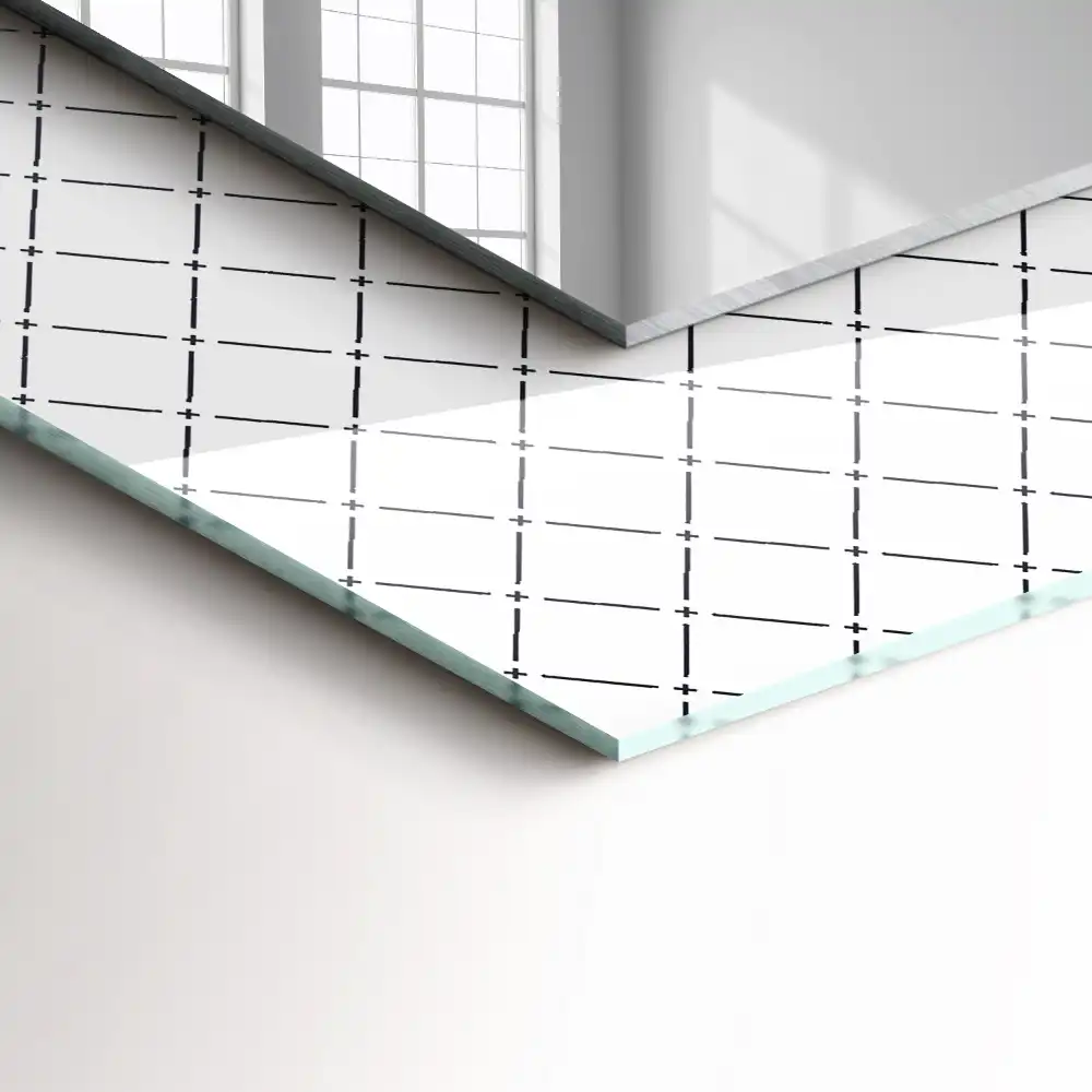 Specchio rettangolare stampato Linee con motivo a scacchi