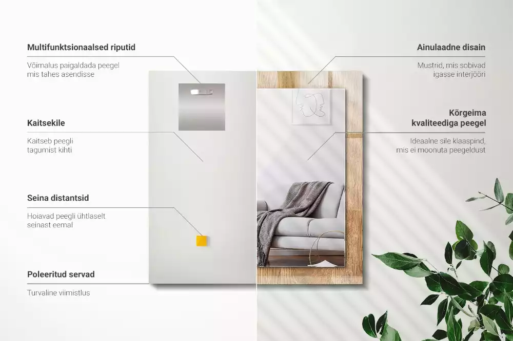 Specchio rettangolare decoro Struttura in legno