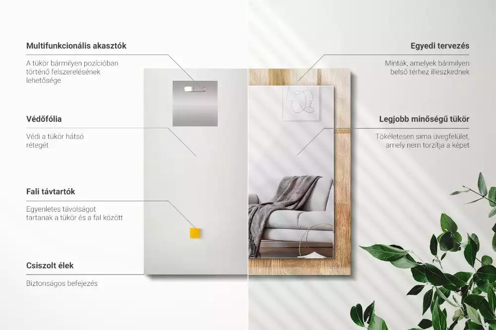 Specchio rettangolare decoro Struttura in legno