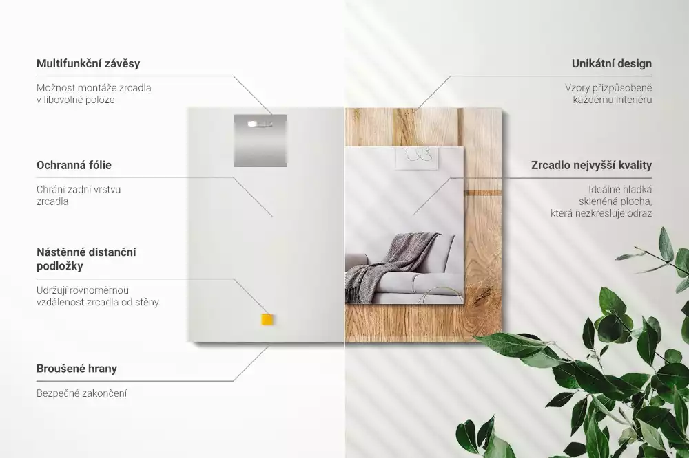 Specchio rettangolare decoro Struttura in legno