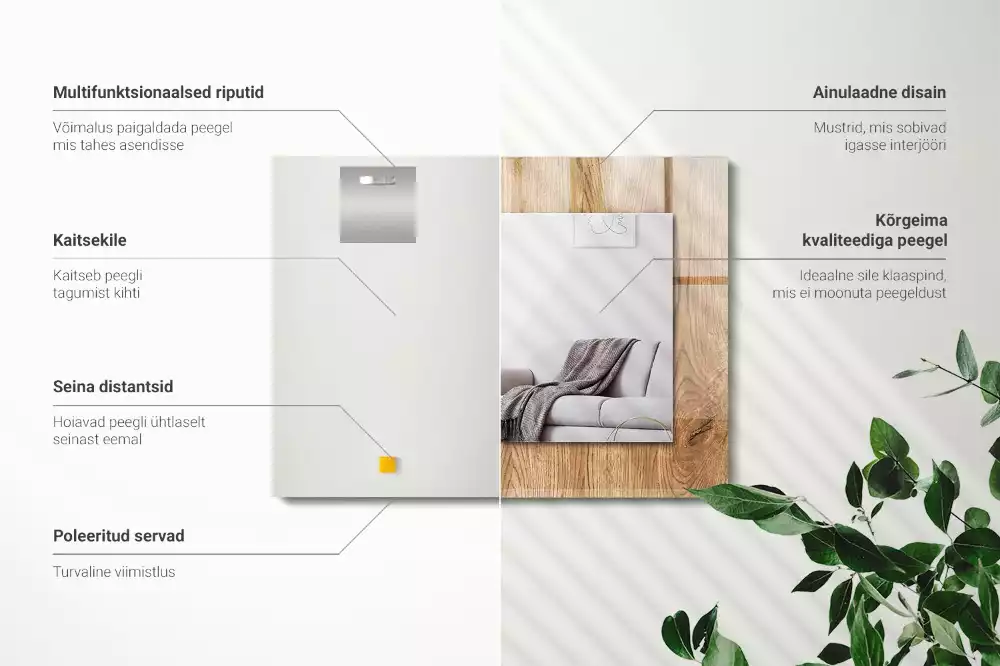 Specchio rettangolare decoro Struttura in legno