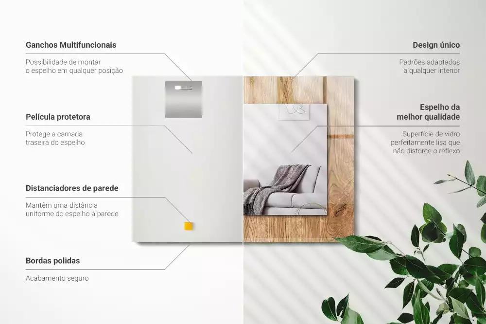 Specchio rettangolare decoro Struttura in legno