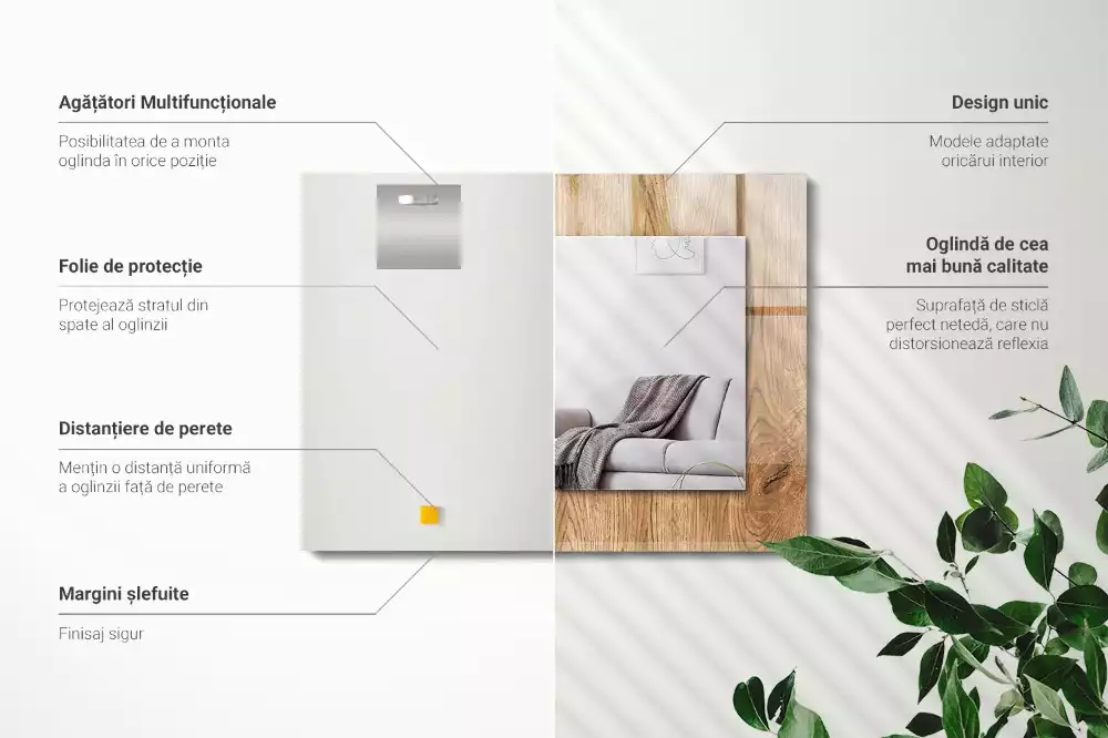 Specchio rettangolare decoro Struttura in legno