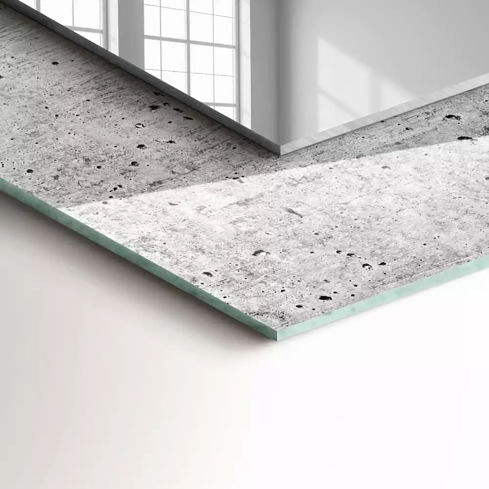 Specchio rettangolare con cornice stampata Struttura del muro di cemento