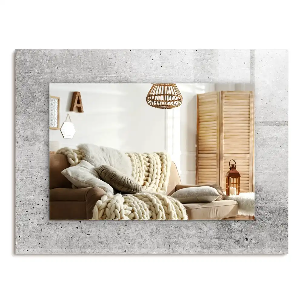 Specchio rettangolare con cornice stampata Struttura del muro di cemento