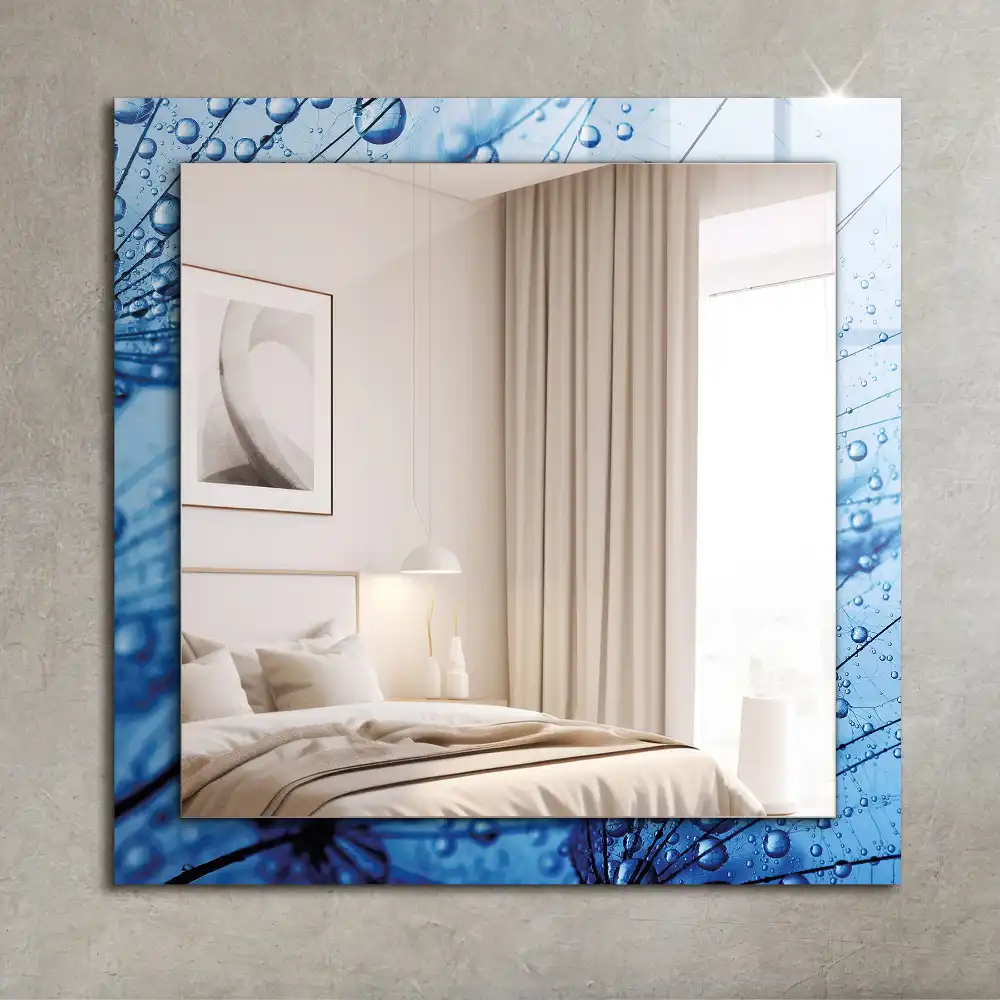 Specchio rettangolare stampato Gocce sui denti di leone