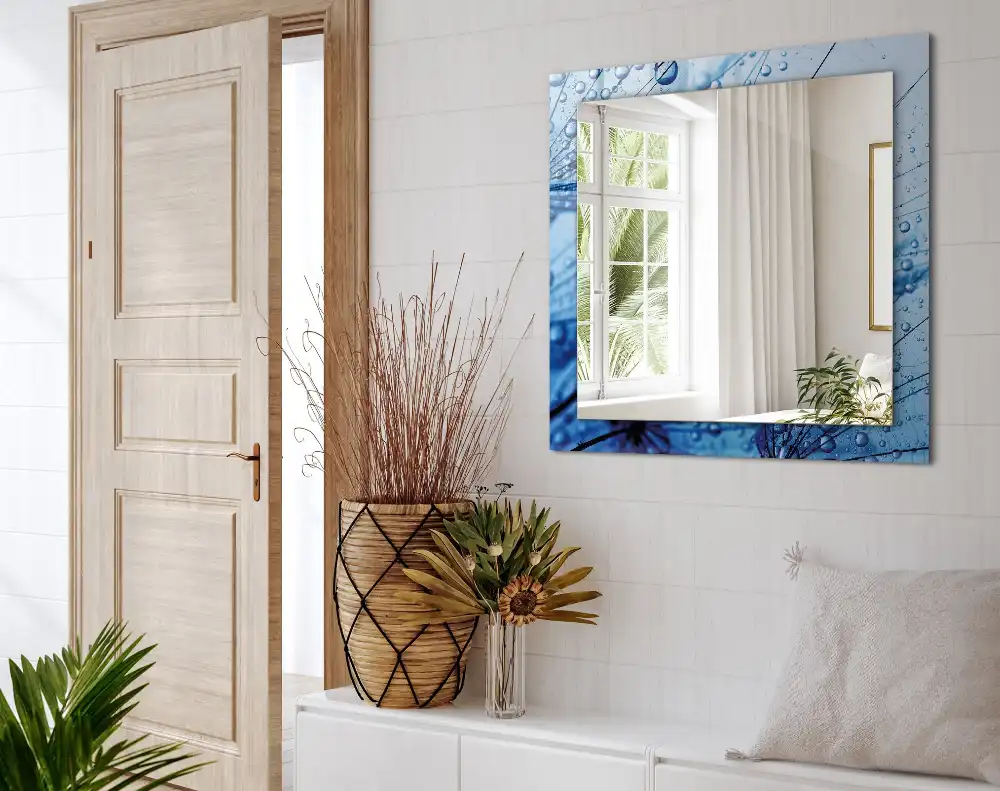 Specchio rettangolare stampato Gocce sui denti di leone