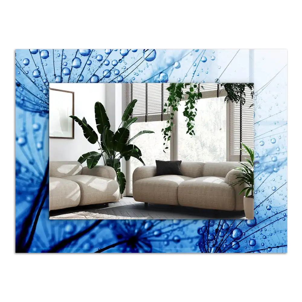 Specchio rettangolare stampato Gocce sui denti di leone