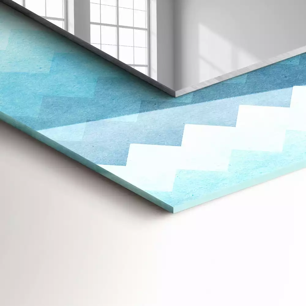 Specchio rettangolare stampato Motivo a gradiente a zigzag