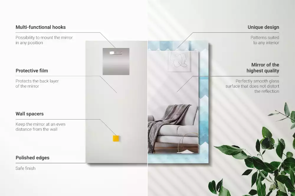 Specchio rettangolare stampato Motivo a gradiente a zigzag