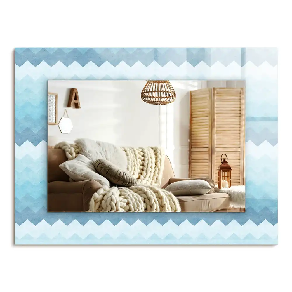 Specchio rettangolare stampato Motivo a gradiente a zigzag