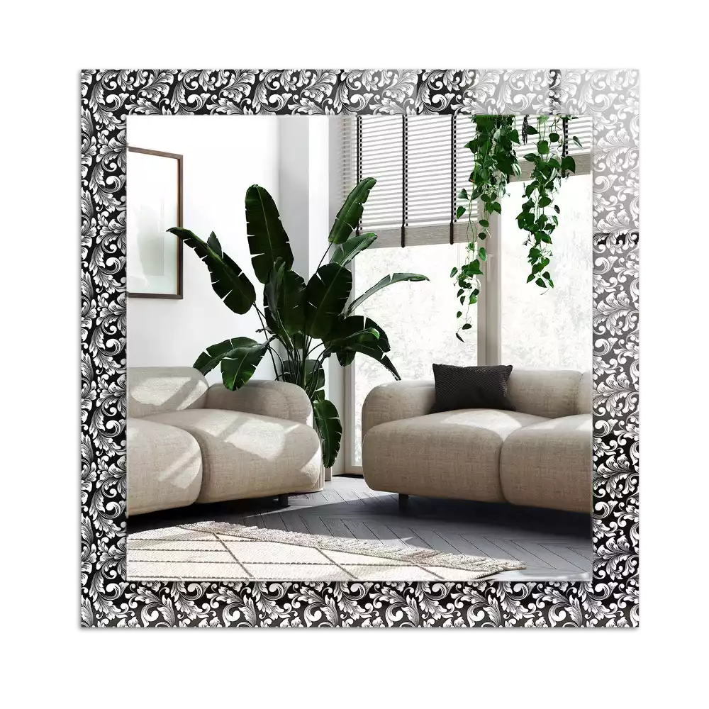Specchio rettangolare decoro Ornamenti in bianco e nero