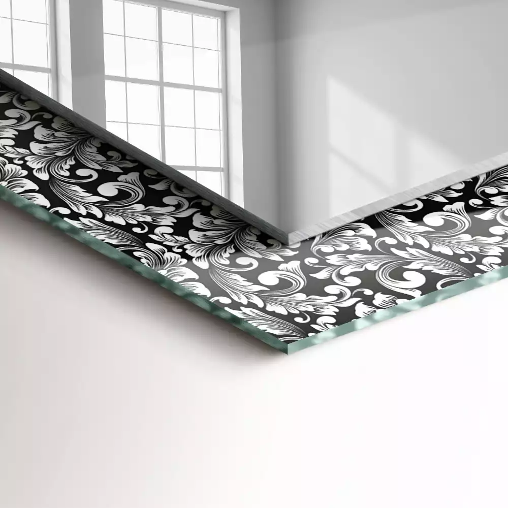 Specchio rettangolare decoro Ornamenti in bianco e nero