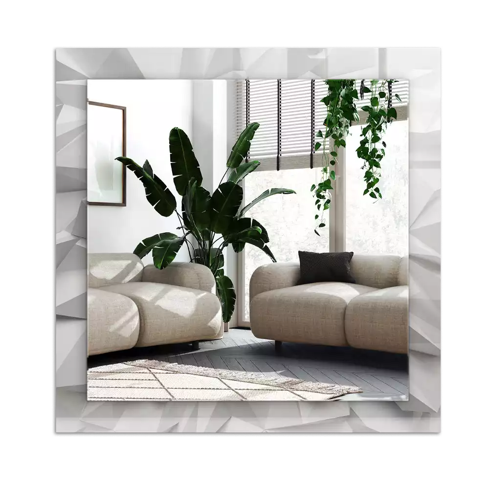 Specchio rettangolare con cornice stampata Forme geometriche astratte