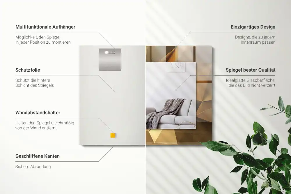 Specchio rettangolare stampato forme geometriche