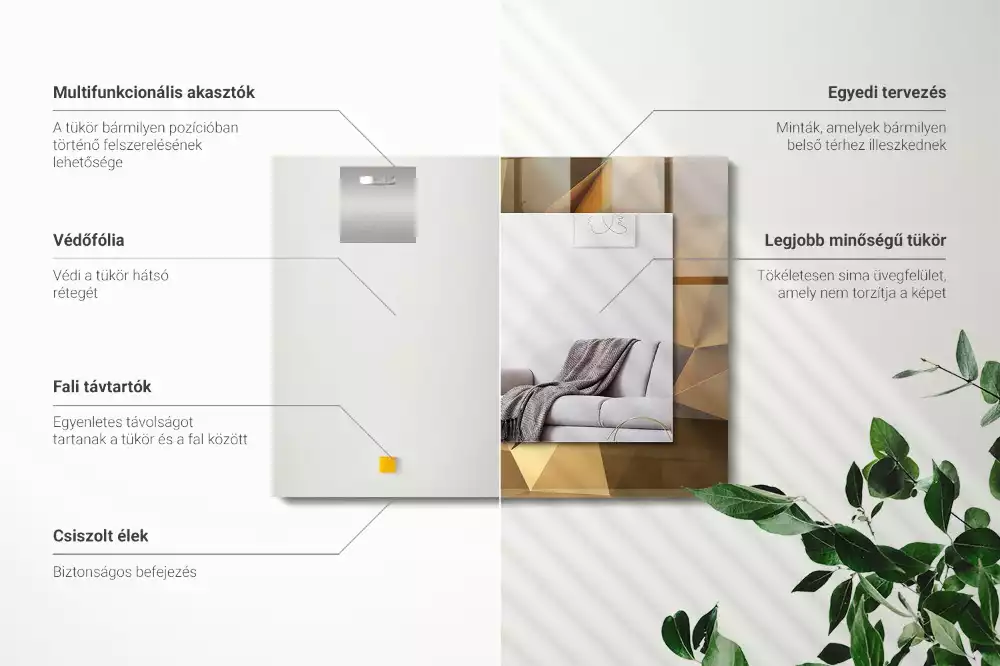 Specchio rettangolare stampato forme geometriche