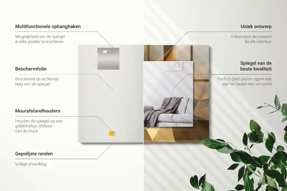 Specchio rettangolare stampato forme geometriche