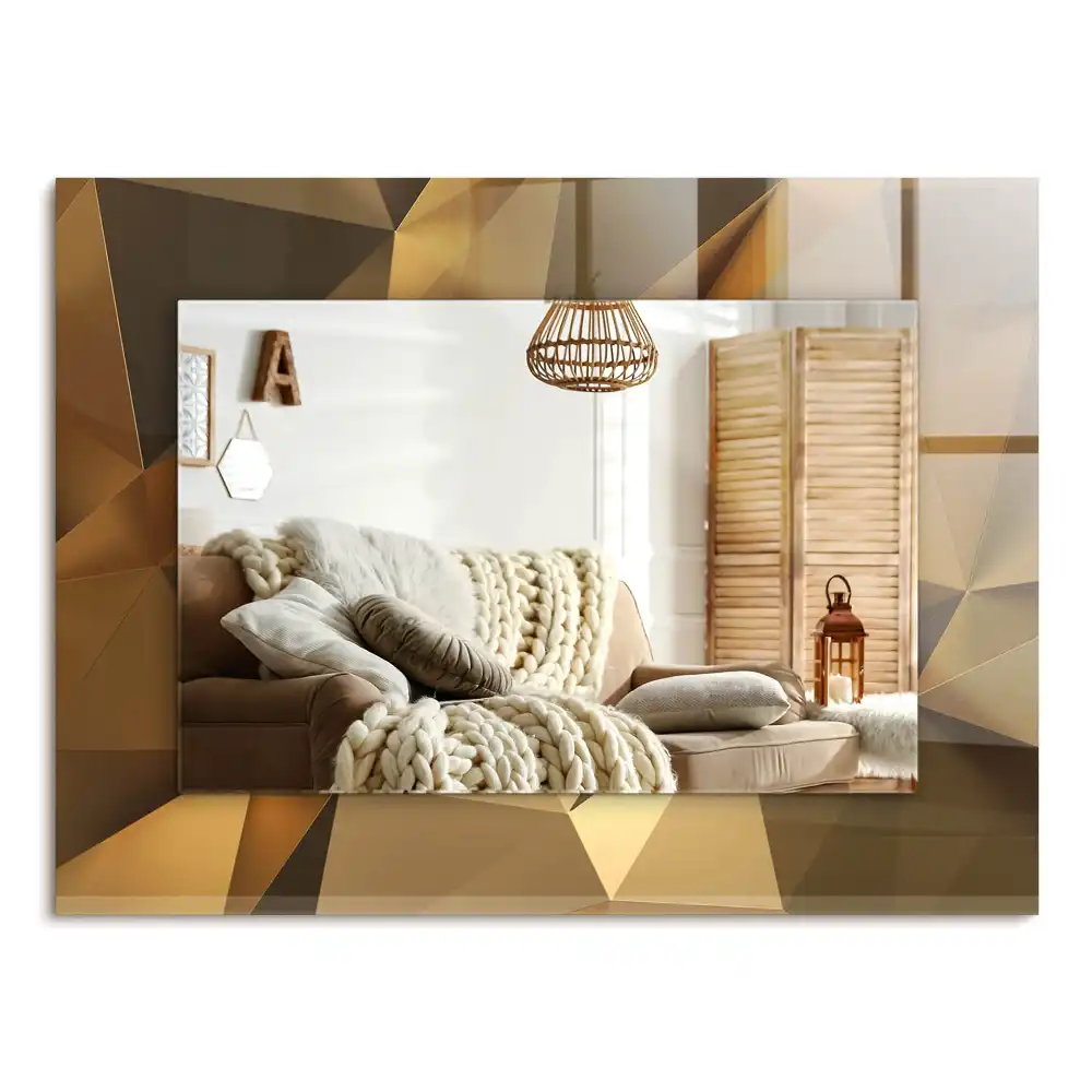 Specchio rettangolare stampato forme geometriche