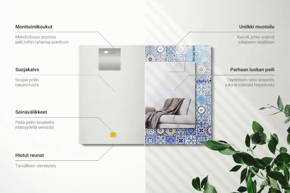 Specchio rettangolare stampato motivi marocchini