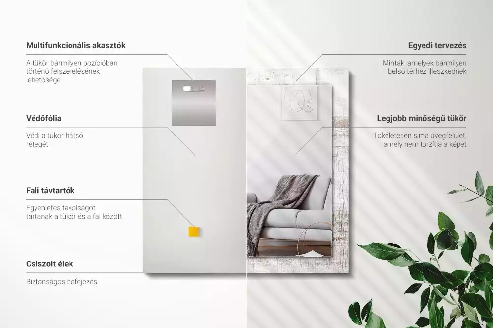 Specchio rettangolare decoro Legno vecchio