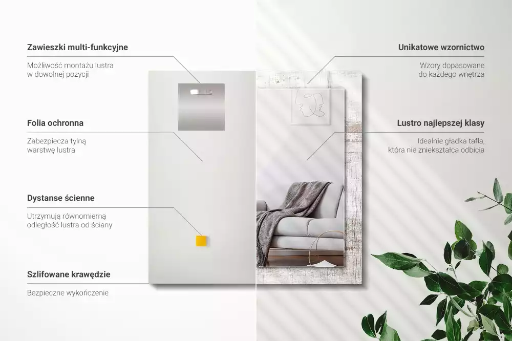 Specchio rettangolare decoro Legno vecchio