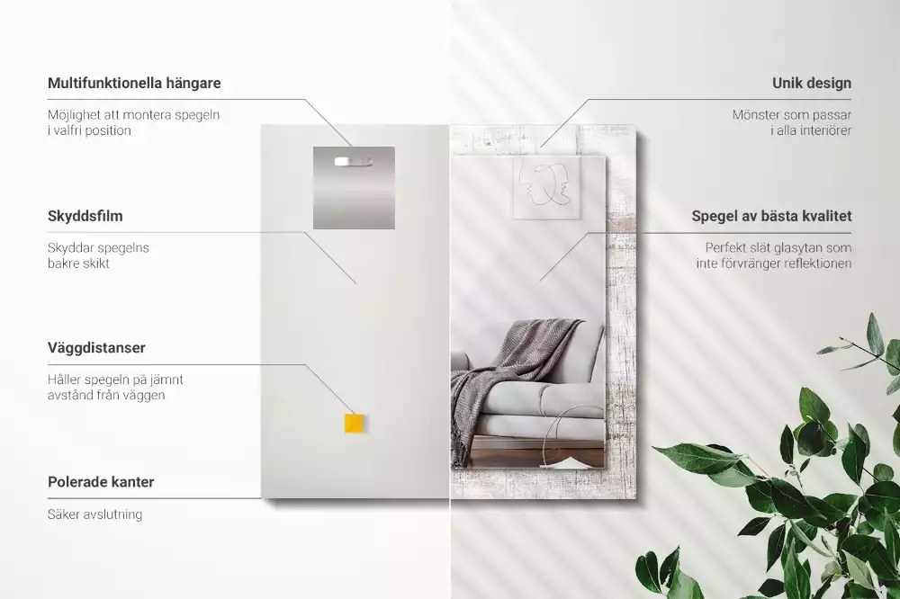 Specchio rettangolare decoro Legno vecchio