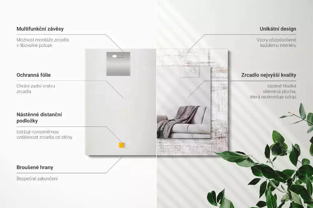 Specchio rettangolare decoro Legno vecchio