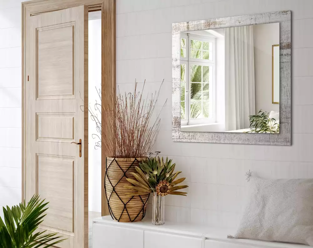 Specchio rettangolare decoro Legno vecchio