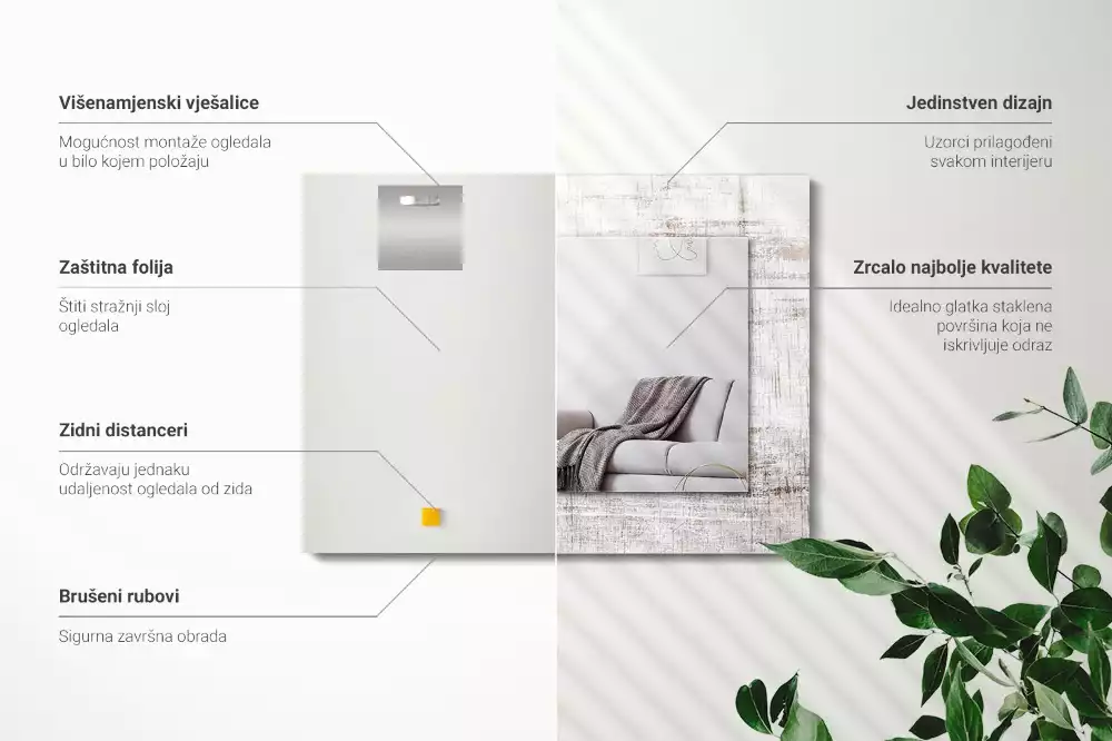 Specchio rettangolare decoro Legno vecchio