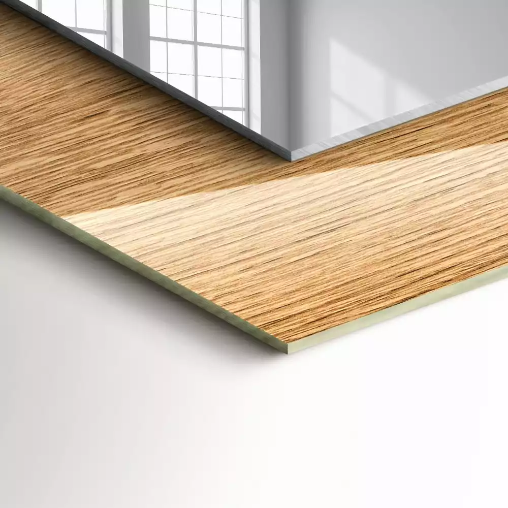 Specchio rettangolare stampato Legno con struttura
