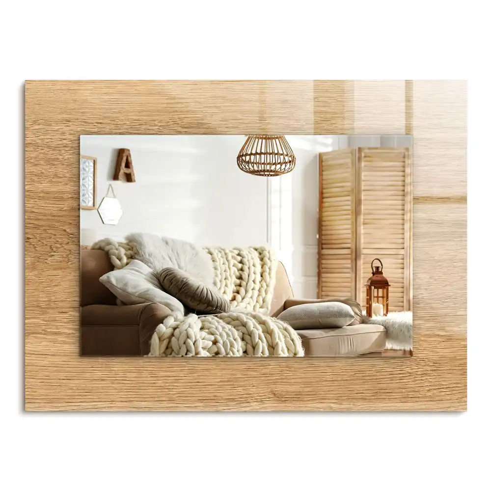 Specchio rettangolare stampato Legno con struttura