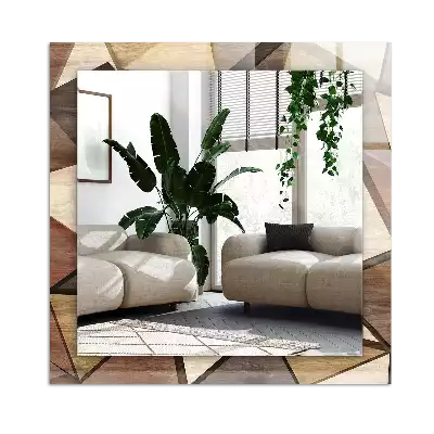 Specchio rettangolare stampato Motivi geometrici in legno