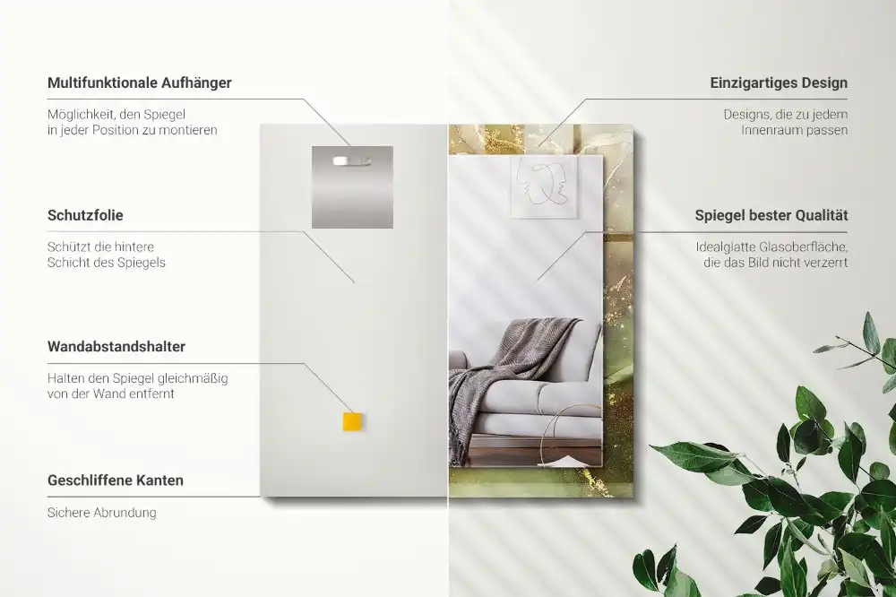 Specchio rettangolare stampato Arte astratta