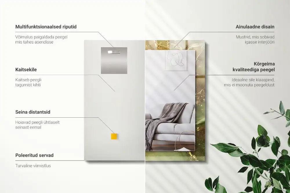 Specchio rettangolare stampato Arte astratta