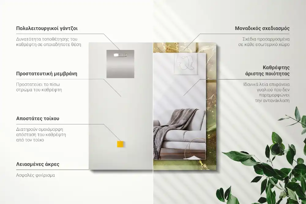 Specchio rettangolare stampato Arte astratta