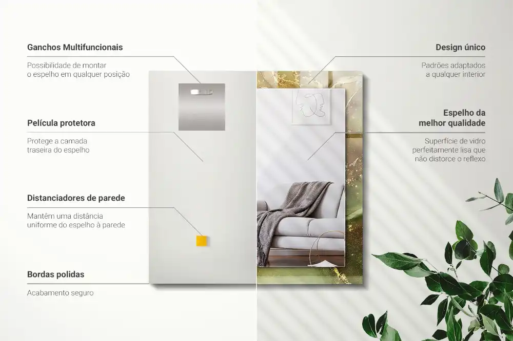 Specchio rettangolare stampato Arte astratta