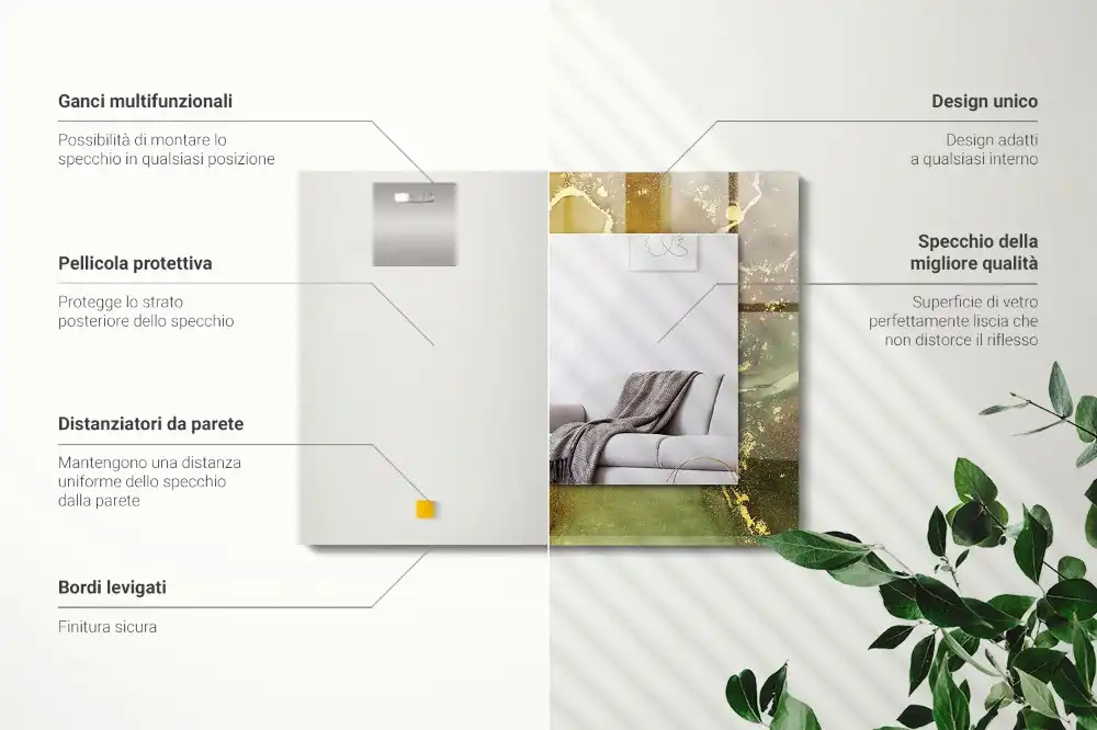 Specchio rettangolare stampato Arte astratta