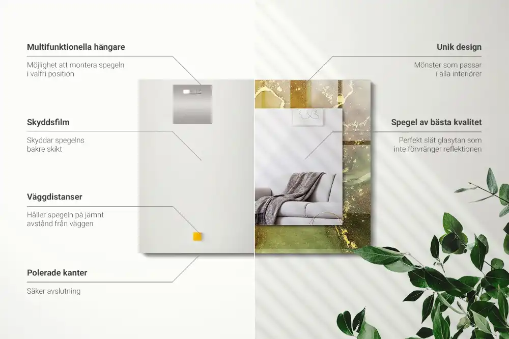 Specchio rettangolare stampato Arte astratta