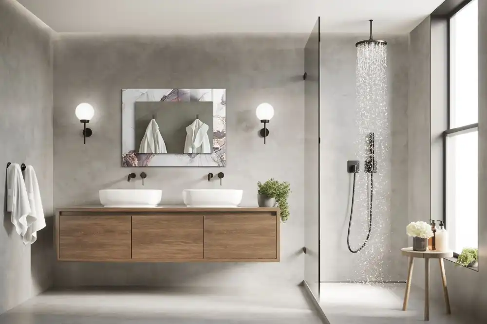 Specchio rettangolare stampato Marmo di arte astratta