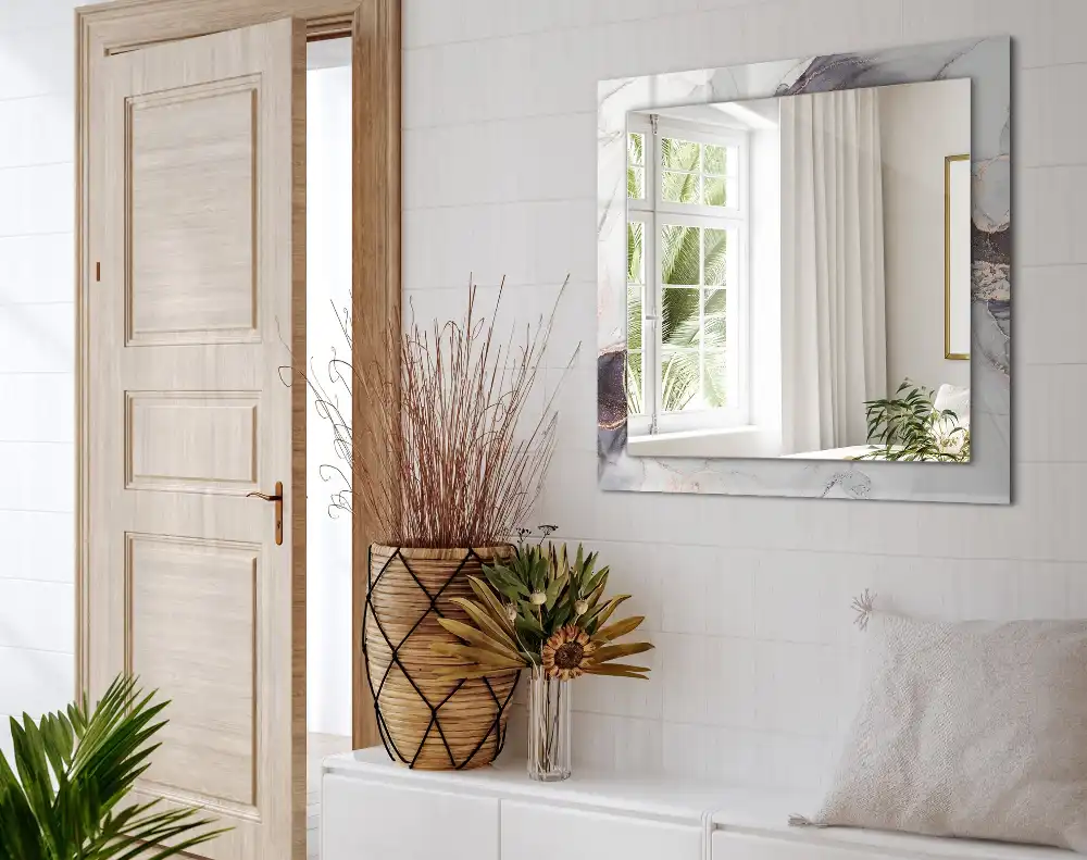 Specchio rettangolare stampato Marmo di arte astratta